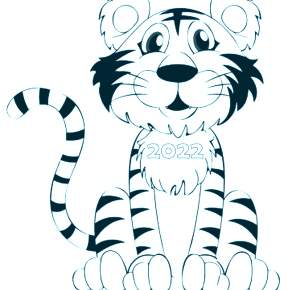 Раскраски Тигров на Новый год Раскраски Тигров на Новый год