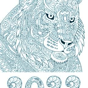 Раскраски Тигров на Новый год Раскраски Тигров на Новый год