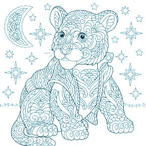 Раскраски Тигров на Новый год Раскраски Тигров на Новый год