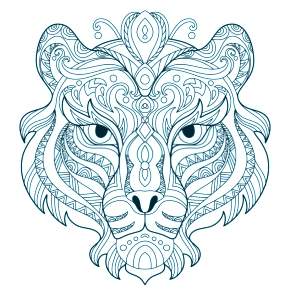 Раскраски Тигров на Новый год Раскраски Тигров на Новый год