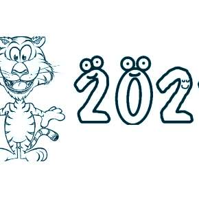 Раскраски Тигров на Новый год Раскраски Тигров на Новый год