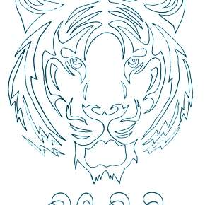 Раскраски Тигров на Новый год Раскраски Тигров на Новый год