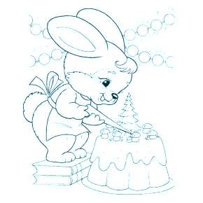 Раскраска Кроликов на Новый год Раскраска Кроликов на Новый год