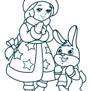 Раскраска Кроликов на Новый год Раскраска Кроликов на Новый год