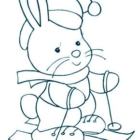 Раскраска Кроликов на Новый год Раскраска Кроликов на Новый год