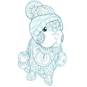 Раскраска Кроликов на Новый год Раскраска Кроликов на Новый год