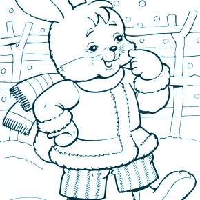 Раскраска Кроликов на Новый год Раскраска Кроликов на Новый год