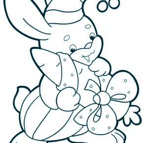 Раскраска Кроликов на Новый год Раскраска Кроликов на Новый год