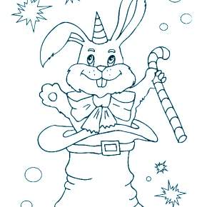 Раскраска Кроликов на Новый год Раскраска Кроликов на Новый год