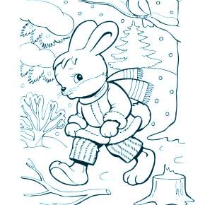 Раскраска Кроликов на Новый год Раскраска Кроликов на Новый год