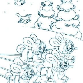 Раскраска Кроликов на Новый год Раскраска Кроликов на Новый год