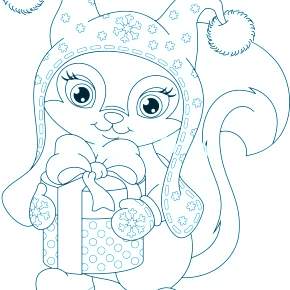 Раскраска Кроликов на Новый год Раскраска Кроликов на Новый год