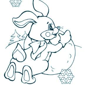 Раскраска Кроликов на Новый год Раскраска Кроликов на Новый год