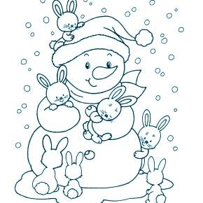 Раскраска Кроликов на Новый год Раскраска Кроликов на Новый год