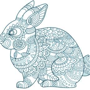 Раскраска Кроликов на Новый год Раскраска Кроликов на Новый год