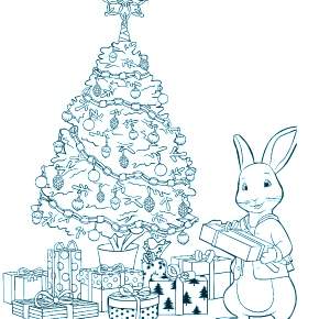 Раскраска Кроликов на Новый год Раскраска Кроликов на Новый год