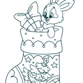 Раскраска Кроликов на Новый год Раскраска Кроликов на Новый год