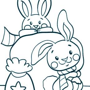 Раскраска Кроликов на Новый год Раскраска Кроликов на Новый год