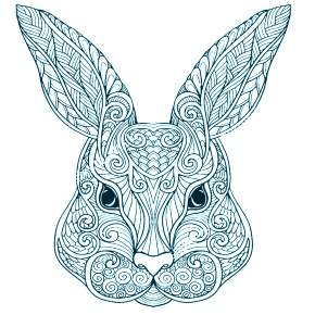 Раскраска Кроликов на Новый год Раскраска Кроликов на Новый год