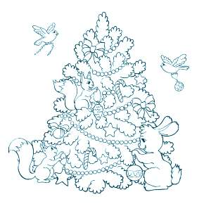 Раскраска Кроликов на Новый год Раскраска Кроликов на Новый год
