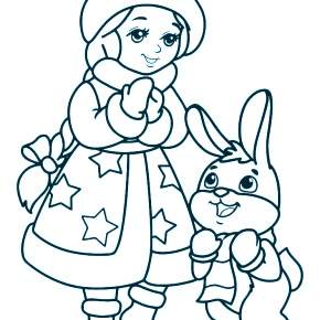 Раскраска Кроликов на Новый год Раскраска Кроликов на Новый год