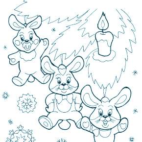 Раскраска Кроликов на Новый год Раскраска Кроликов на Новый год