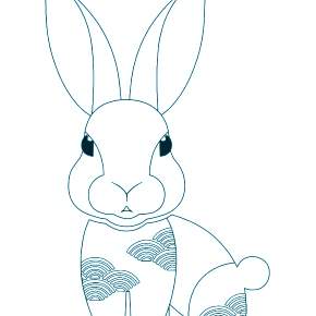 Раскраска Кроликов на Новый год Раскраска Кроликов на Новый год