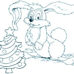 Раскраска Кроликов на Новый год Раскраска Кроликов на Новый год