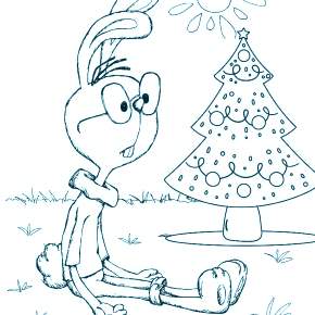 Раскраска Кроликов на Новый год Раскраска Кроликов на Новый год