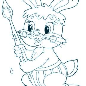 Раскраска Кроликов на Новый год Раскраска Кроликов на Новый год