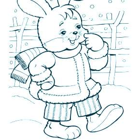 Раскраска Кроликов на Новый год Раскраска Кроликов на Новый год