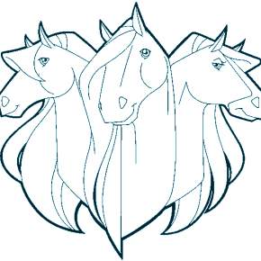 Раскраски Лошади на Новый год Раскраски Лошади на Новый год