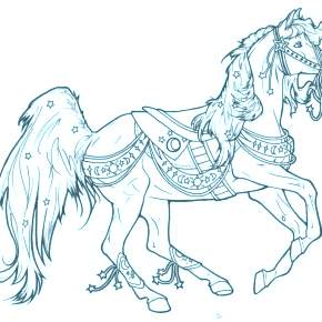 Раскраски Лошади на Новый год Раскраски Лошади на Новый год