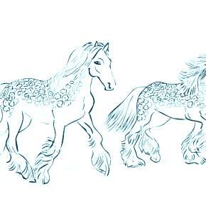 Раскраски Лошади на Новый год Раскраски Лошади на Новый год