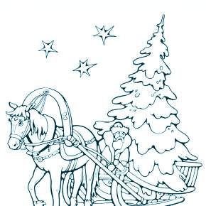 Раскраски Лошади на Новый год Раскраски Лошади на Новый год