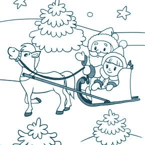 Раскраски Лошади на Новый год Раскраски Лошади на Новый год