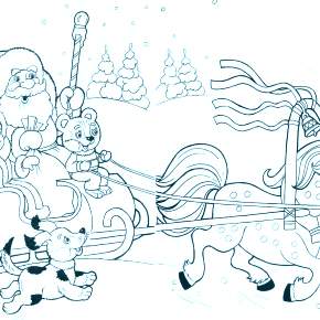 Раскраски Лошади на Новый год Раскраски Лошади на Новый год