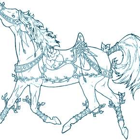 Раскраски Лошади на Новый год Раскраски Лошади на Новый год