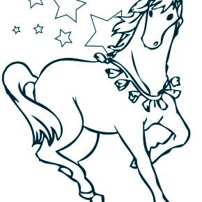 Раскраски Лошади на Новый год Раскраски Лошади на Новый год