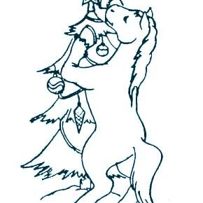 Раскраски Лошади на Новый год Раскраски Лошади на Новый год