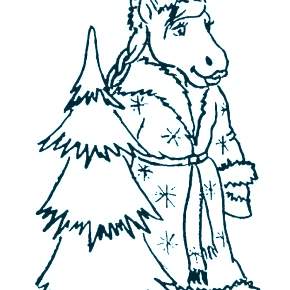 Раскраски Лошади на Новый год Раскраски Лошади на Новый год