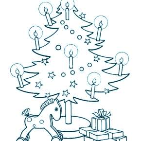 Раскраски Лошади на Новый год Раскраски Лошади на Новый год