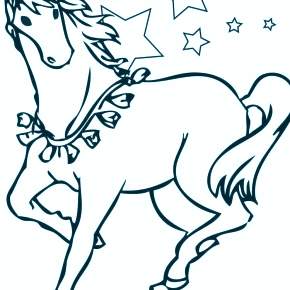 Раскраски Лошади на Новый год Раскраски Лошади на Новый год