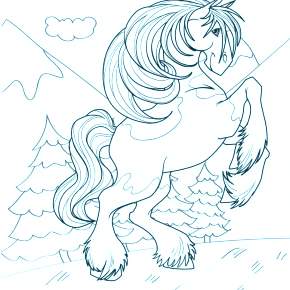 Раскраски Лошади на Новый год Раскраски Лошади на Новый год