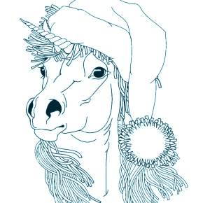 Раскраски Лошади на Новый год Раскраски Лошади на Новый год