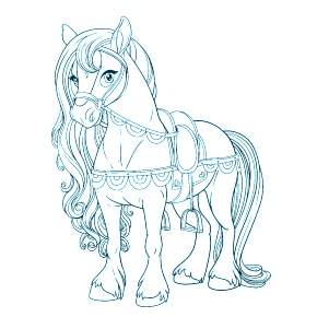 Раскраски Лошади на Новый год Раскраски Лошади на Новый год