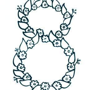 Раскраска надпись 8 марта