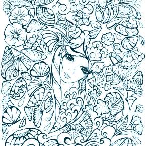 Раскраска Девушка весна
