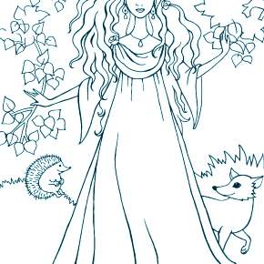 Раскраска Девушка весна