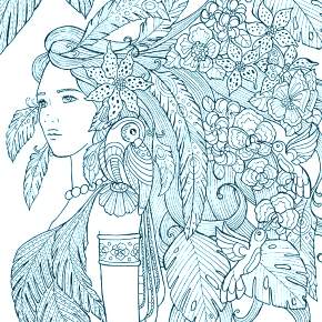 Раскраска Девушка весна